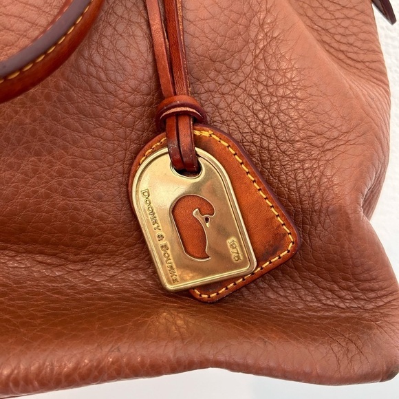 Vtg Dooney & Bourke Juliette Satchel Shoulder Bag All Weather + Vachetta Brown - Picture 4 of 13